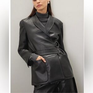 Eudon Choi Belted Vegan Leather Jacket